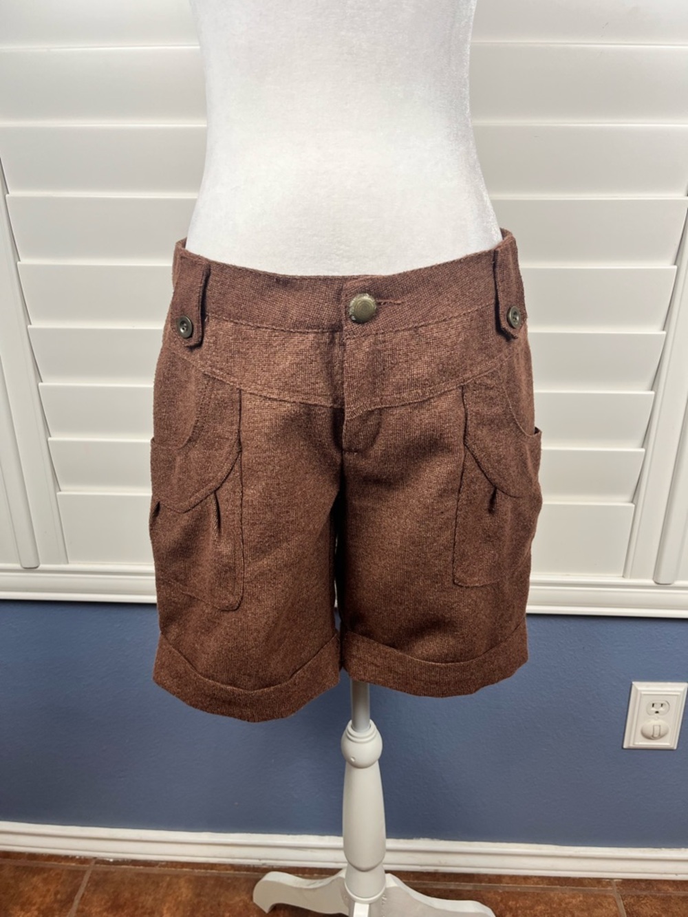 Tailored cargo shorts brown textured Size M Granola earthy